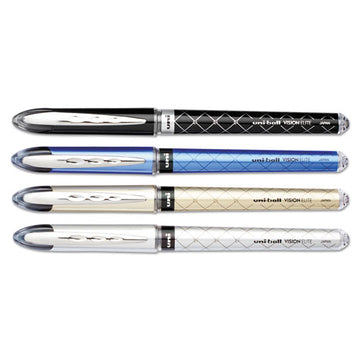 uni-ball® Vision Elite Designer Series Roller Ball Pen, Stick, Bold 0.8 Mm, Black Ink, Assorted Barrel Colors, 4-pack freeshipping - TVN Wholesale